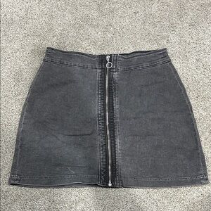 H&M Charcoal Mini Skirt with Front Zip